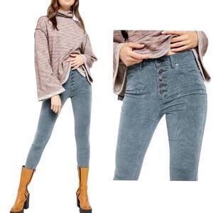 Free People • Sun Chaser High Waist Crop Skinny Corduroy Pants